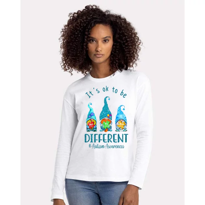 It's Ok To Be Different Autism Awareness Gnome Womens Cotton Relaxed Long Sleeve T-Shirt