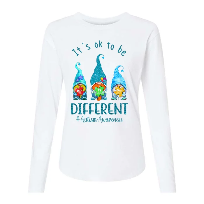 It's Ok To Be Different Autism Awareness Gnome Womens Cotton Relaxed Long Sleeve T-Shirt