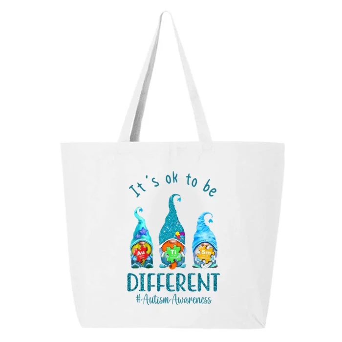 It's Ok To Be Different Autism Awareness Gnome 25L Jumbo Tote