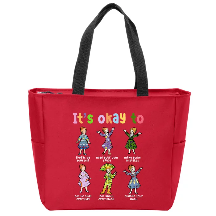 Its Okay To Motivational Magic School Bus Back To School Zip Tote Bag