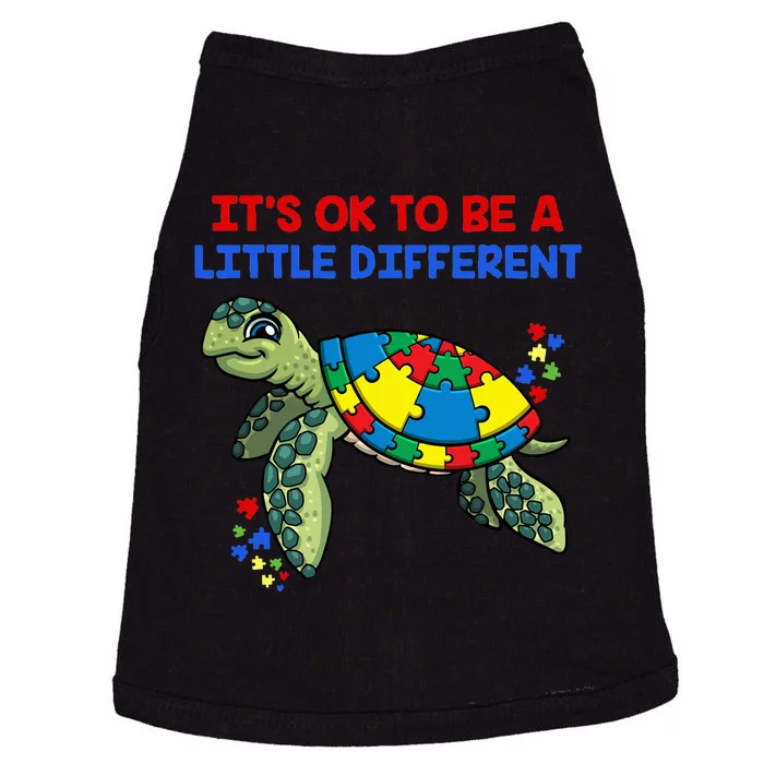 It's Ok To Be A Little Different Turtle Autism Awareness Doggie Tank