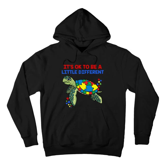 It's Ok To Be A Little Different Turtle Autism Awareness Tall Hoodie