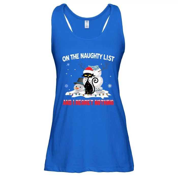 IM On The Naughty List And I Regret Nothing Black Cat Cool Gift Ladies Essential Flowy Tank