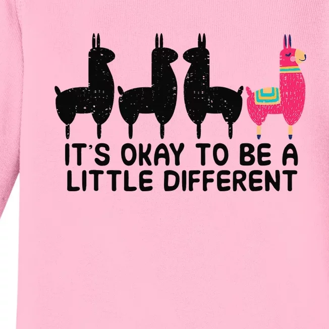 It's okay to be a little different Alpacas Quote Baby Long Sleeve Bodysuit