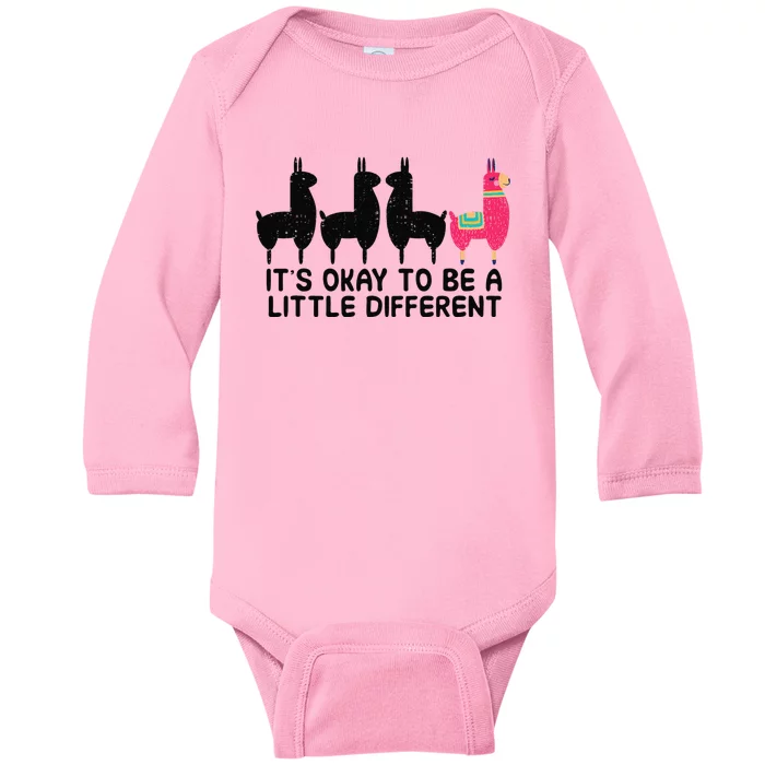 It's okay to be a little different Alpacas Quote Baby Long Sleeve Bodysuit