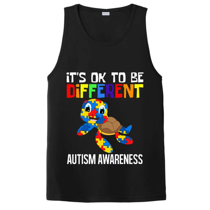 It's Ok To Be Different Autism Awareness Save The Turtles Performance Tank