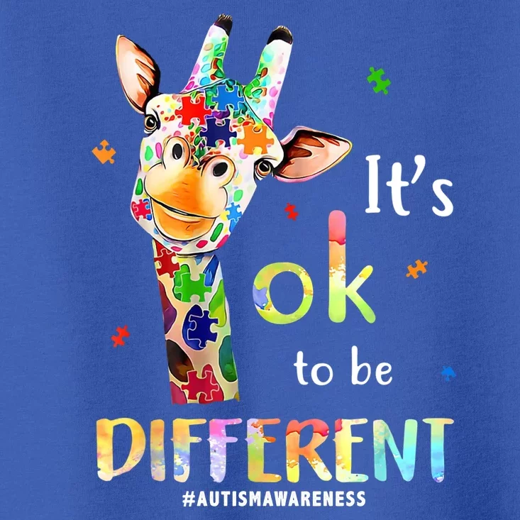 It's Ok To Be Different Autism Awareness Puzzle Giraffe Toddler T-Shirt