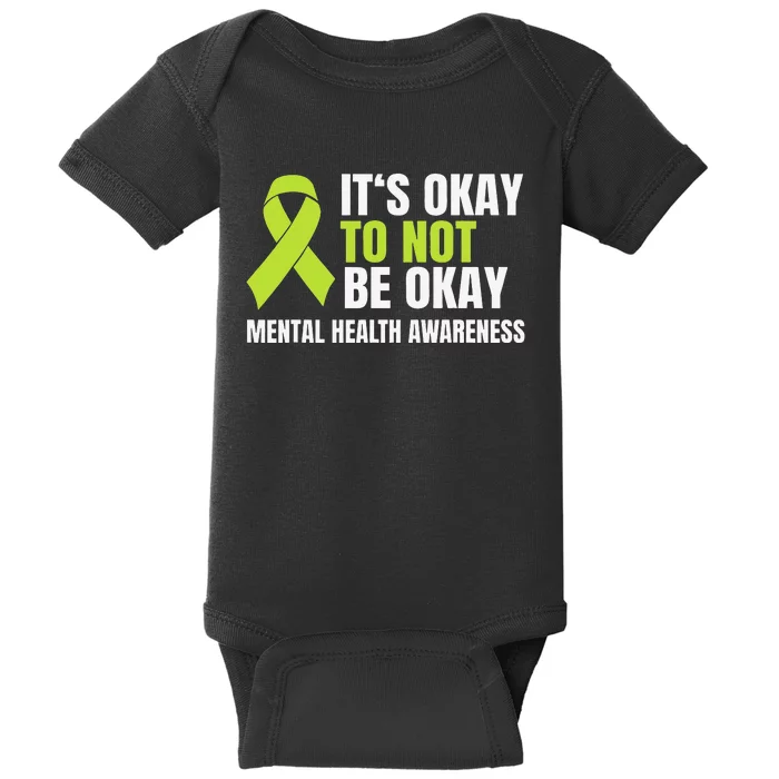 It's Okay To Not Be Okay Mental Health Ribbon Baby Bodysuit