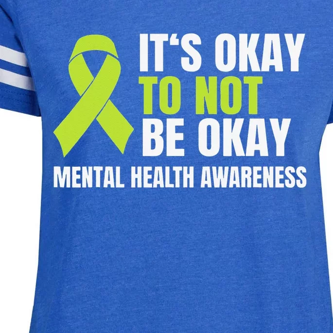 It's Okay To Not Be Okay Mental Health Ribbon Enza Ladies Jersey Football T-Shirt