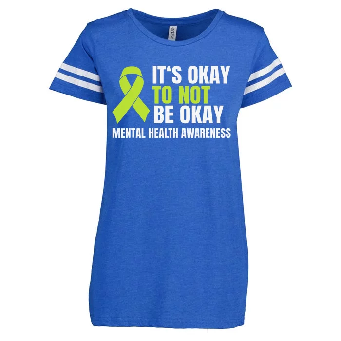 It's Okay To Not Be Okay Mental Health Ribbon Enza Ladies Jersey Football T-Shirt