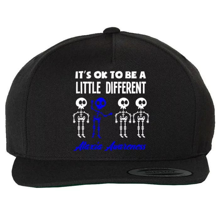 ItS Ok To Be A Little Different Ataxia Awareness Cute Gift Wool Snapback Cap