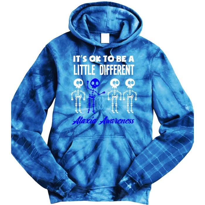 ItS Ok To Be A Little Different Ataxia Awareness Cute Gift Tie Dye Hoodie