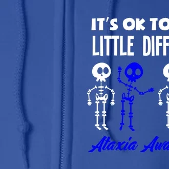 ItS Ok To Be A Little Different Ataxia Awareness Cute Gift Full Zip Hoodie