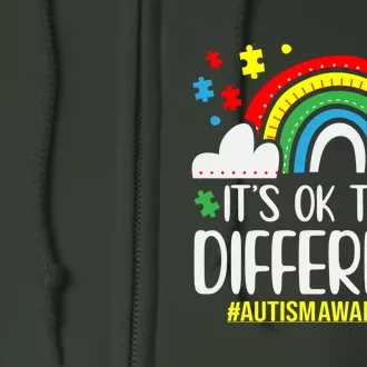 It's OK To Be Different Autism Awareness Full Zip Hoodie