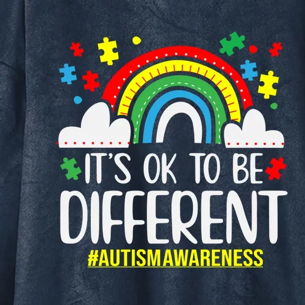 It's OK To Be Different Autism Awareness Hooded Wearable Blanket