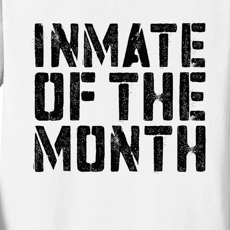 Inmate Of The Month Prisoner Costume Kids Long Sleeve Shirt