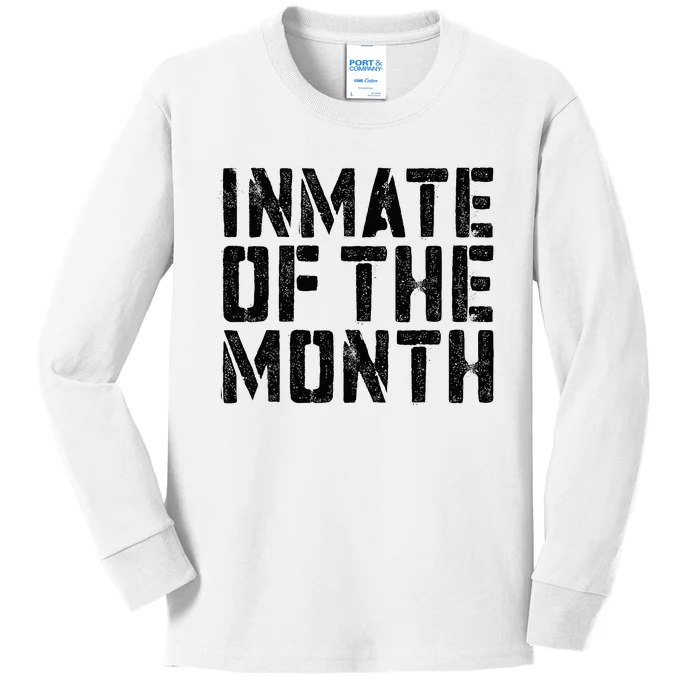 Inmate Of The Month Prisoner Costume Kids Long Sleeve Shirt