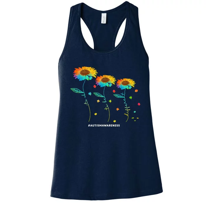 Its Ok To Be Different Autism Awareness Acceptance Women's Racerback Tank