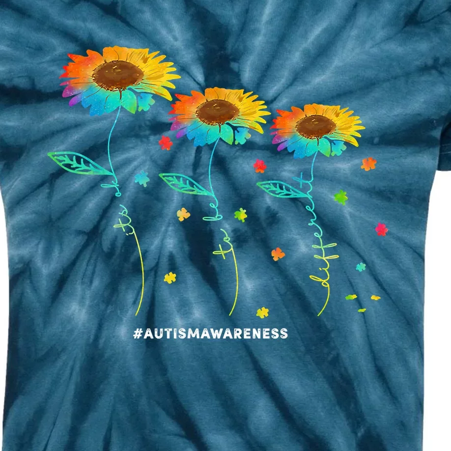 Its Ok To Be Different Autism Awareness Acceptance Kids Tie-Dye T-Shirt