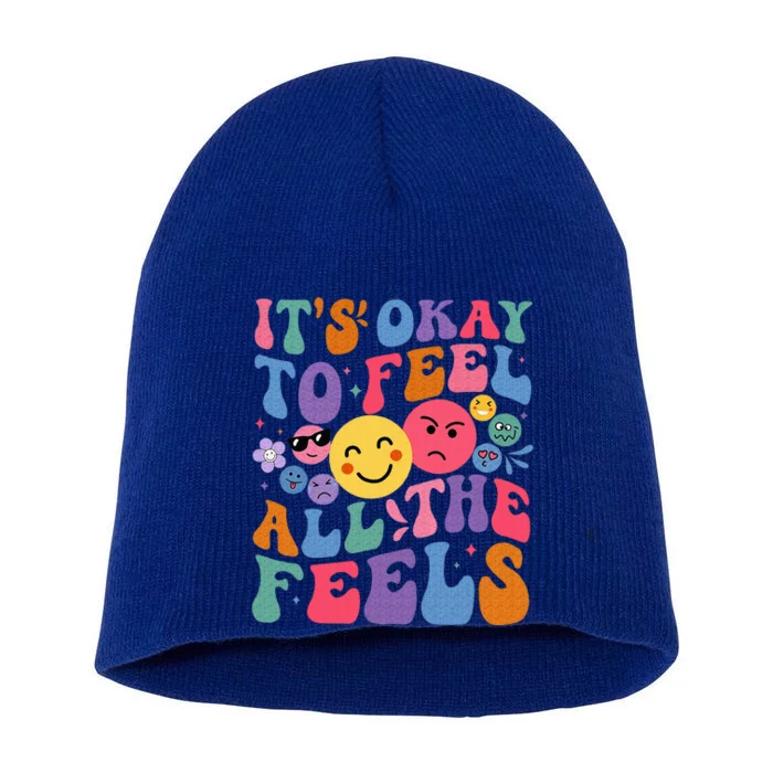 It's Ok To Feel All The Feels Emotions Mental Health Short Acrylic Beanie