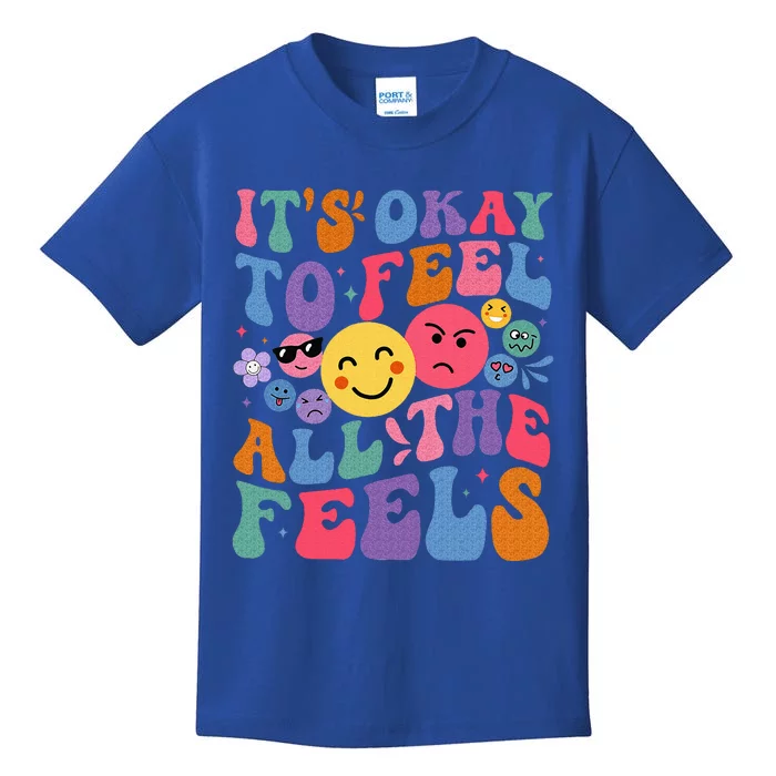 It's Ok To Feel All The Feels Emotions Mental Health Kids T-Shirt