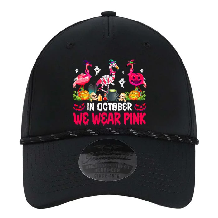 In October We Wear Pink Flamingos Breast Cancer Halloween Performance The Dyno Cap