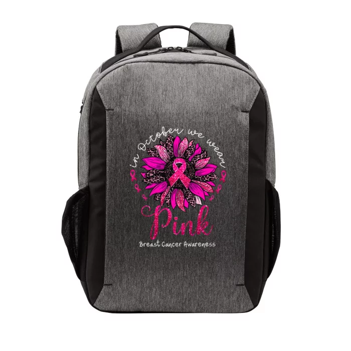 In October We Wear Pink Sunflower Breast Cancer Awareness Vector Backpack