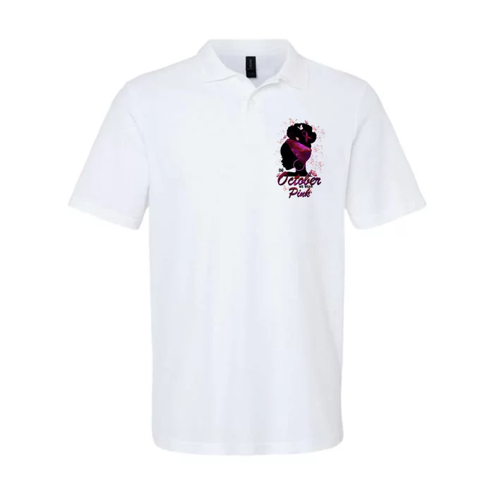 In October We Wear Pink Breast Cancer Fighter Softstyle Adult Sport Polo