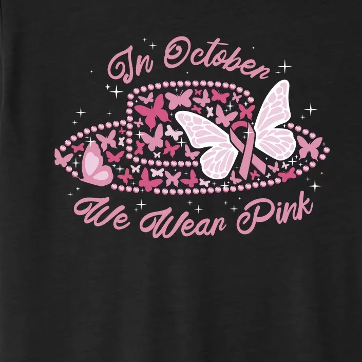 In October We Wear Pink Butterfly Ribbon ChromaSoft Performance T-Shirt