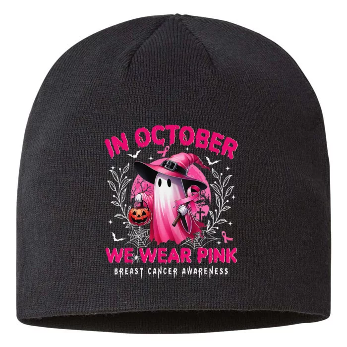 In October We Wear Pin.K Ghost Witch Breast Cancer Awareness 8 1/2in Sustainable Knit Beanie