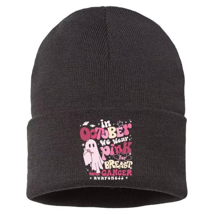 In October We Wear Pink Breast Cancer Sustainable Knit Beanie