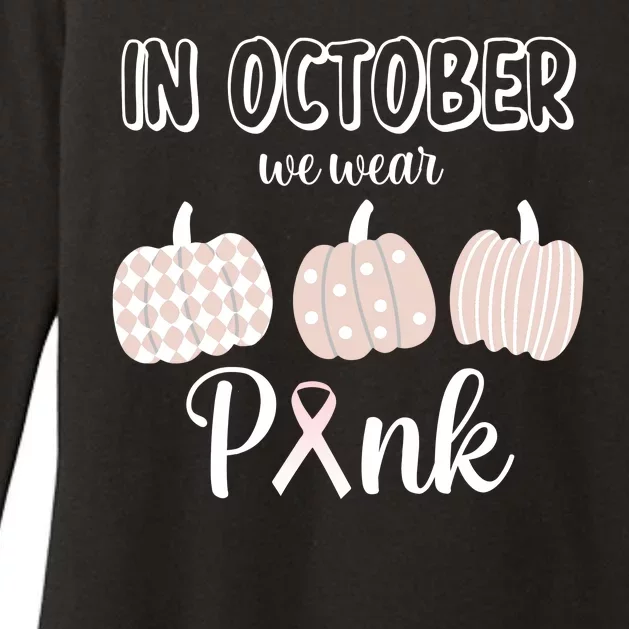 In October We Wear Pink Pumpkin Breast Cancer Womens CVC Long Sleeve Shirt