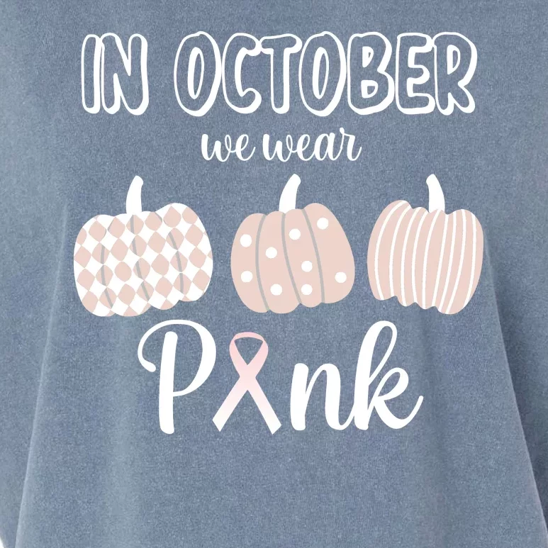 In October We Wear Pink Pumpkin Breast Cancer Garment-Dyed Women's Muscle Tee