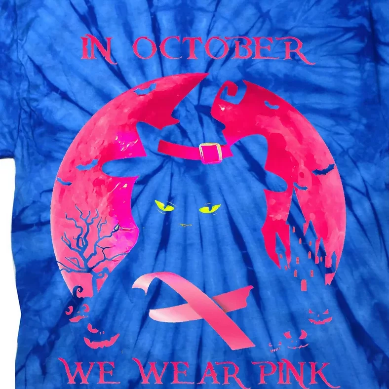 In October We Wear Pink Pumpkin Breast Cancer Awareness Tie-Dye T-Shirt