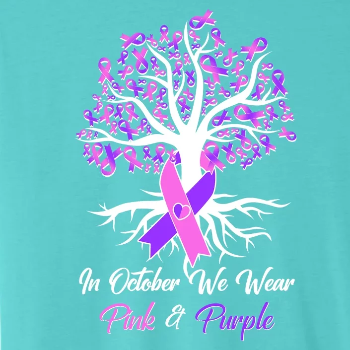 In October We Wear Pink And Purple Domestic Violence Breast Cancer Awareness ChromaSoft Performance T-Shirt