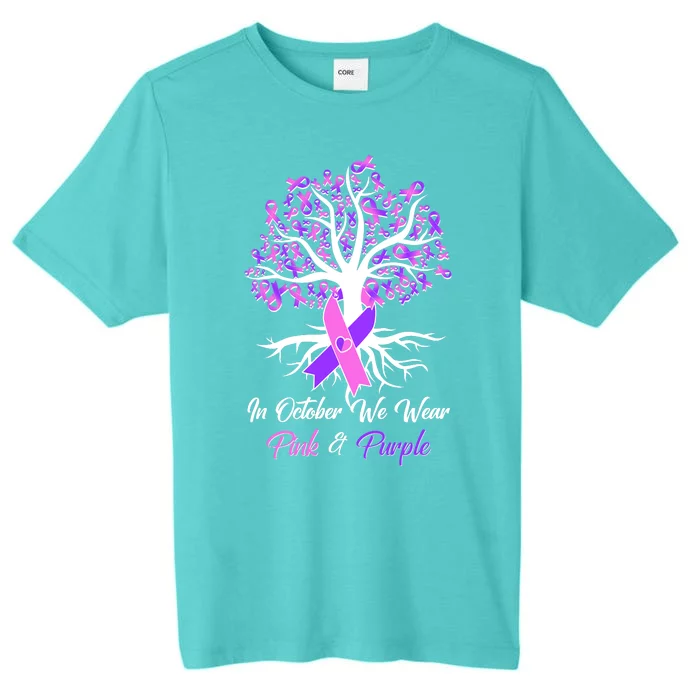 In October We Wear Pink And Purple Domestic Violence Breast Cancer Awareness ChromaSoft Performance T-Shirt