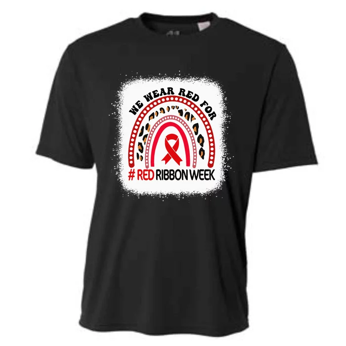 In October We Wear Red Ribbon Week Awareness Cooling Performance Crew T-Shirt