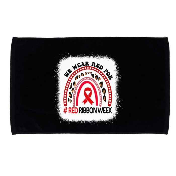 In October We Wear Red Ribbon Week Awareness Microfiber Hand Towel