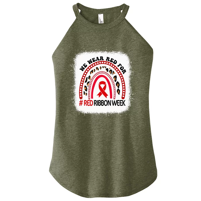 In October We Wear Red Ribbon Week Awareness Women’s Perfect Tri Rocker Tank