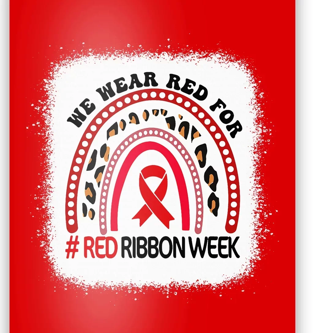 In October We Wear Red Ribbon Week Awareness Poster