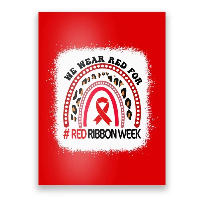 In October We Wear Red Ribbon Week Awareness Poster