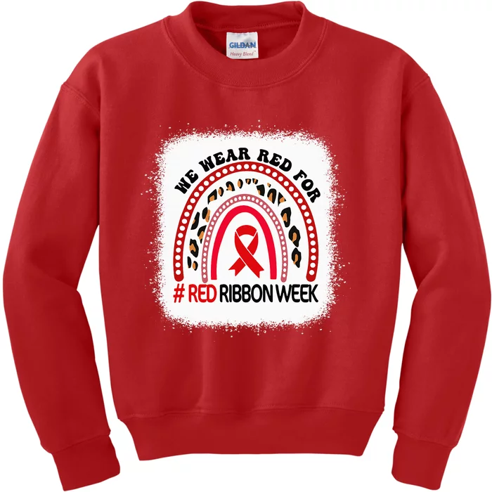 In October We Wear Red Ribbon Week Awareness Kids Sweatshirt