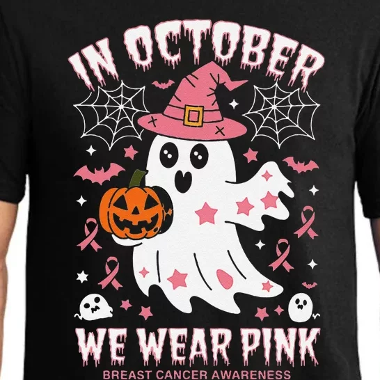 In October We Wear Pin.K Ghost Witch Breast Cancer Awareness Pajama Set