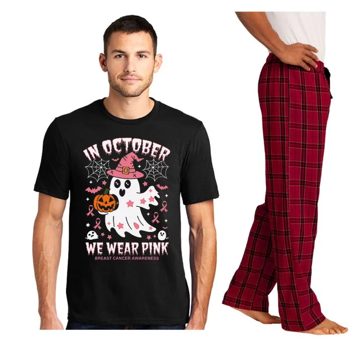 In October We Wear Pin.K Ghost Witch Breast Cancer Awareness Pajama Set