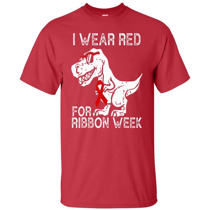 In October We Wear Red Ribbon Squad Week Awareness Tall T-Shirt