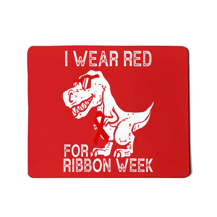 In October We Wear Red Ribbon Squad Week Awareness Mousepad