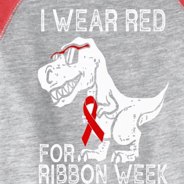 In October We Wear Red Ribbon Squad Week Awareness Toddler Fine Jersey T-Shirt