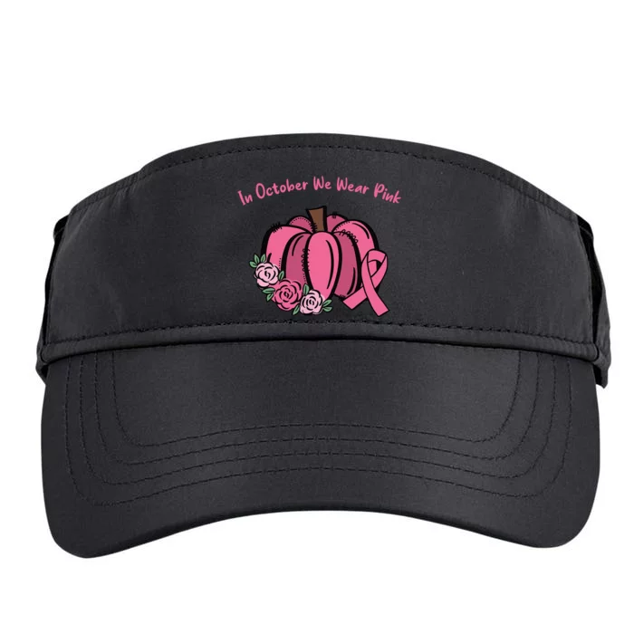 In October We War Pink Autumn Breast Cancer Adult Drive Performance Visor