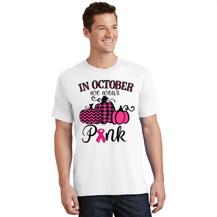 In October We Wear Thanksgiving Breast Cancer Awareness T-Shirt