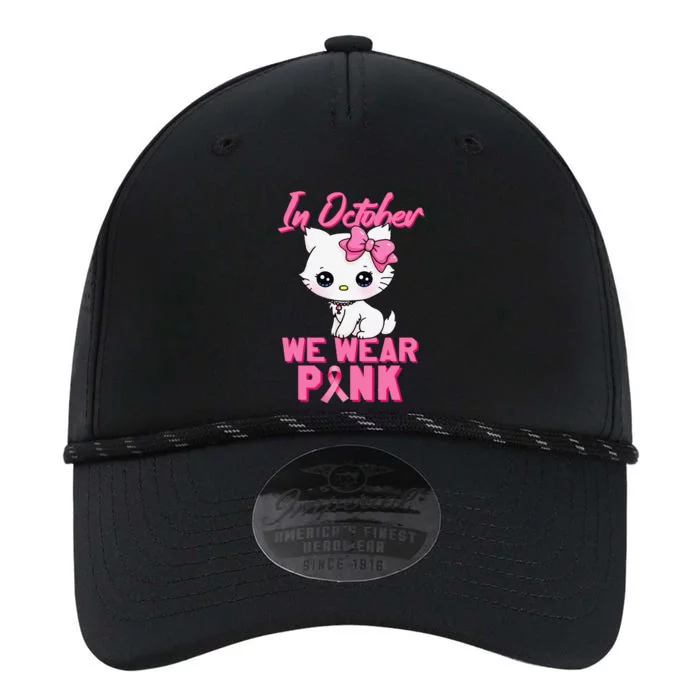 In October We Wear P.Ink Cat Boy Girl Breast Cancer Awareness Gift Performance The Dyno Cap